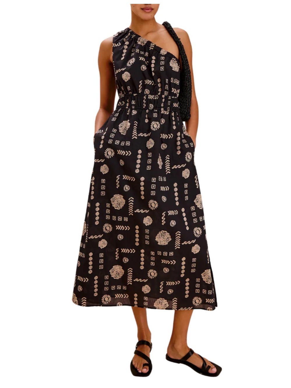 RAILS Selani Dress Cotton in Beach Shells Midi dress